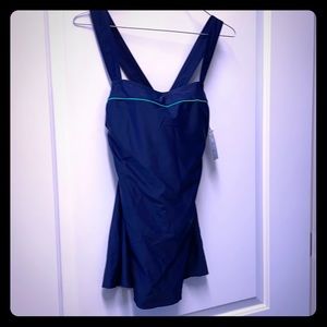 Navy/Green Active Control one-piece Swimsuit